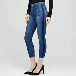 L'Agence Margot high rise skinny jeans satin stripe neptune wash 25
